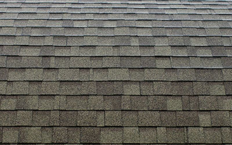 Asphalt shingles on residential home.
