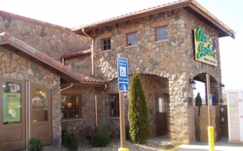 Commercial gutter installation.